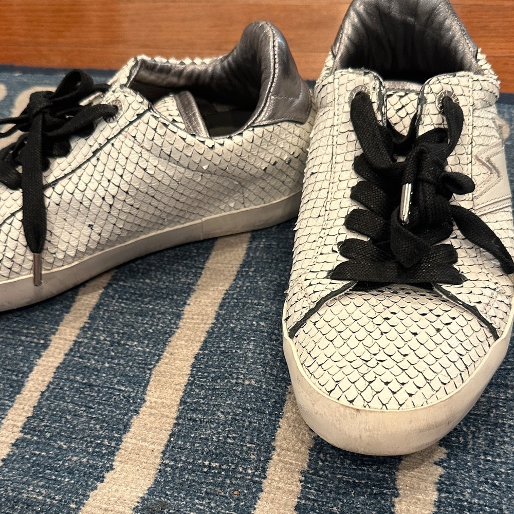 Zadig & Voltaire White and Silver Athletic Shoes